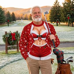 Santa Belt Bikini Ugly Christmas Sweater, Christmas Party Outfit, Golf Lover Gifts