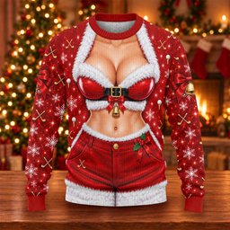 Santa Belt Bikini Ugly Christmas Sweater, Christmas Party Outfit, Golf Lover Gifts