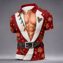 Red Muscle Santa Robe Christmas Golf Shirt, Golf Gifts For Men, Mens Golf Clothing