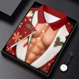 Red Muscle Santa Robe Christmas Golf Shirt, Golf Gifts For Women, Womens Golf Tops