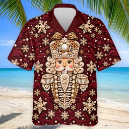 Pearl Nutcracker Christmas Golf Shirt, Mens Golf Clothing, Mens Holiday Golf Shirts