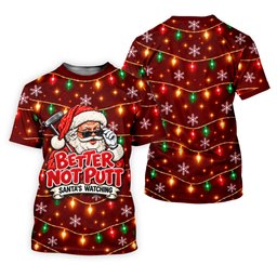Better Not Putt Santa Christmas Golf Shirt, Golf Shirts For Women, Ladies Golf Shirts