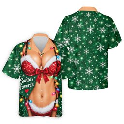 Santa's Favorite Bikini Christmas Golf Shirt, Golf Gifts For Men, Golf Polo For Men
