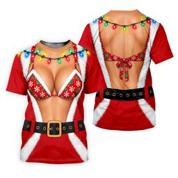 Santa Coat Bikini Lights Christmas Golf Shirt, Ladies Golf Tops, Womens Golf Apparel