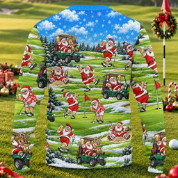 Santa Golf Course Pattern Ugly Christmas Sweater, Funny Xmas Gift, Ugly Sweater Party