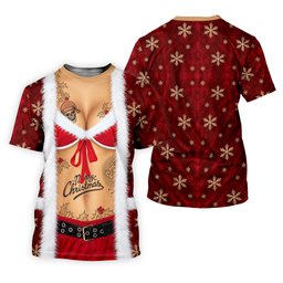 Merry Bikini Tattoo Santa Christmas Golf Shirt, Mens Golf Shirts, Mens Golf Apparel