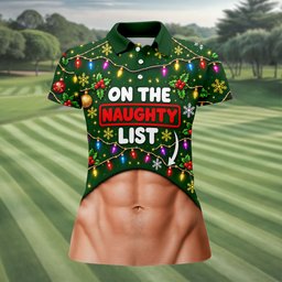 On The Naughty List Abs Christmas Golf Shirt, Ladies Golf Tops, Golf Shirts For Women