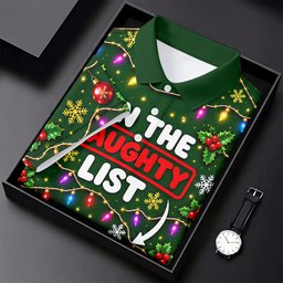 On The Naughty List Abs Christmas Golf Shirt, Ladies Golf Tops, Golf Shirts For Women