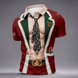 Santa Suit Tie Six Pack Christmas Golf Shirt, Golf Shirts For Men, Mens Golf Shirts