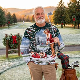 Pin Up Santa Girl Golfer Ugly Christmas Sweater, Christmas Golf Gift, Christmas Gifts
