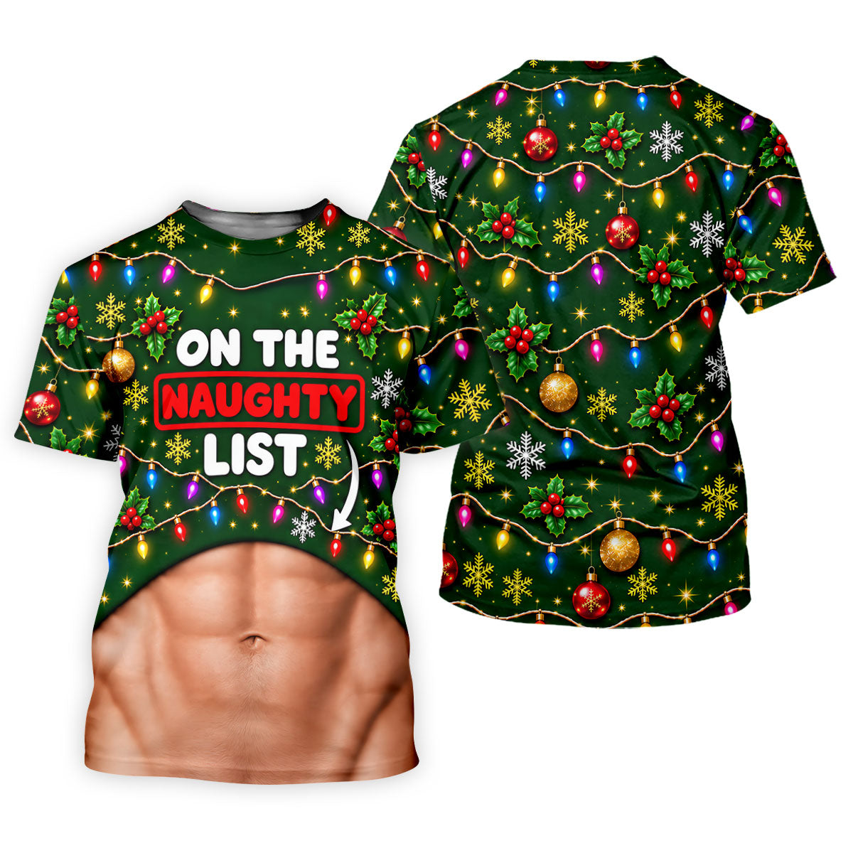 On The Naughty List Abs Christmas Golf Shirt, Ladies Golf Tops, Golf Shirts For Women