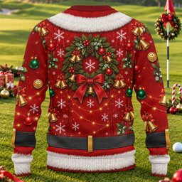 Santa Bikini Abs Vest Ugly Christmas Sweater, Golf Lover Gifts, Funny Holiday Sweater