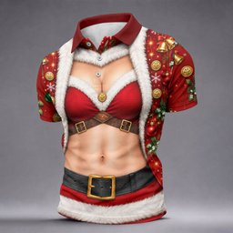 Santa Bikini Abs Vest Christmas Golf Shirt, Mens Golf Shirts, Golf Gifts For Men