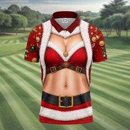 Santa Bikini Abs Vest Christmas Golf Shirt, Mens Golf Shirts, Golf Gifts For Men
