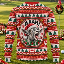 Funny Screaming Goat Ugly Christmas Sweater, Christmas Gifts, Funny Holiday Sweater