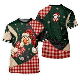 Santa Hat Goose Golfer Christmas Golf Shirt, Golf Gifts For Women, Womens Golf Shirts