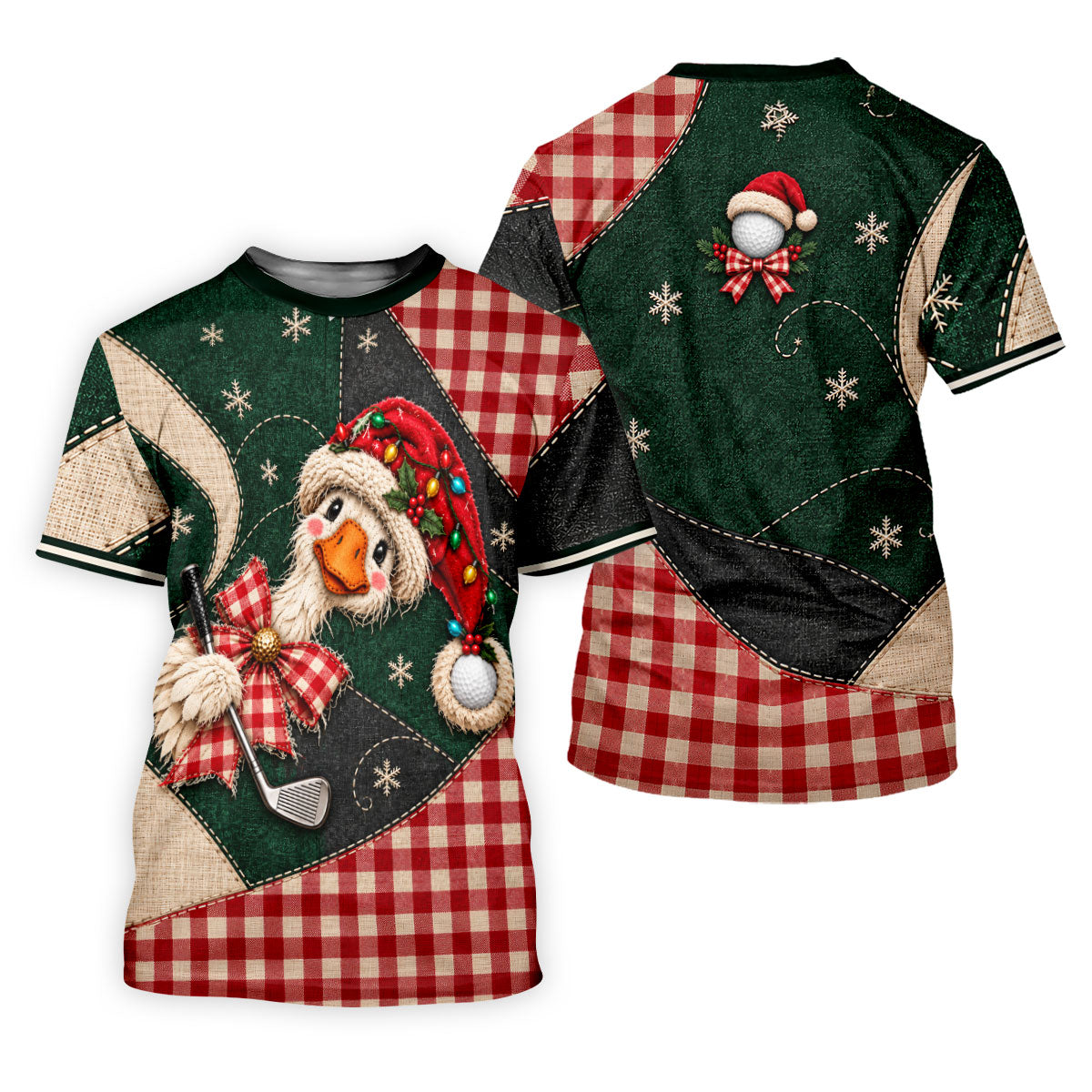 Santa Hat Goose Golfer Christmas Golf Shirt, Golf Gifts For Women, Womens Golf Shirts