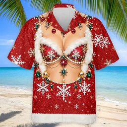 Jeweled Glitter Bra Christmas Golf Shirt, Golf Polo For Men, Mens Holiday Golf Shirts