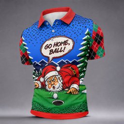Go Home Ball Santa Putting Christmas Golf Shirt, Mens Golf Clothing, Mens Golf Shirts