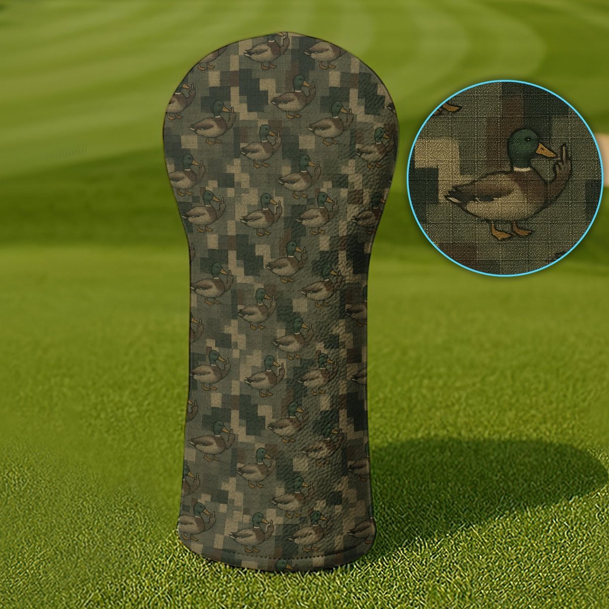 Mallard Duck Green Camo Golf Head Cover For Men