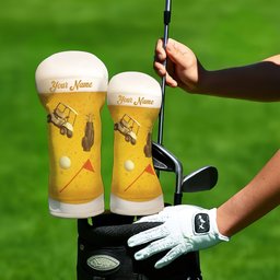 Golf Cart And Beer Golf Head Cover - Funny Golf Gift For Men - View 4