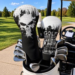 Golf Saved Me From Being A Porn Star Skull Headcover, Fun Golf Gift, Driver Headcover