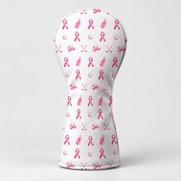 Pink Ribbon Breast Cancer Awareness Golf Head Cover, Ladies Golf Gift, Gift For Her