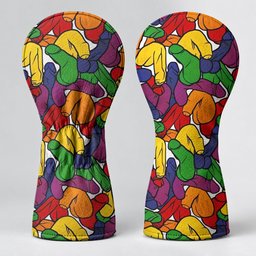 LGBTQ Pride Colors Adult Humor Golf Headcover, Golf Club Head Covers, Fun Golf Gift