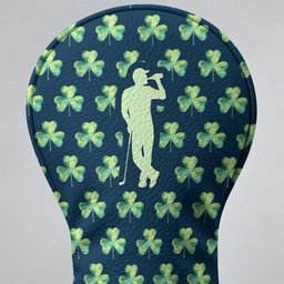 St Patrick's Day Shamrock Golfer Green Golf Headcover, Irish Golf Gift, Driver Cover