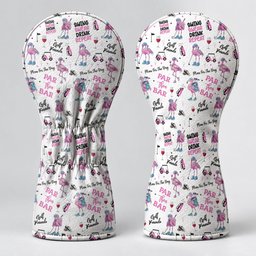 Par Then Bar Flamingo Funny Golf Head Cover, Golf Bag Accessories, Driver Head Cover