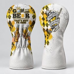 Golf And Beer That's Why I'm Here Argyle Headcover, Beer Lover Golf Gift, Golfer Gift