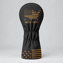 We The People 250 Years Black Gold Eagle Headcover, Patriotic Golf Gift, Driver Cover