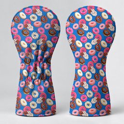 Funny Donut Adult Humor Blue And Pink Golf Head Cover, Gift For Golfers, Golfer Gift