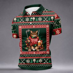 Festive As Fore Cat Beer Christmas Golf Shirt, Golf Gifts For Men, Mens Golf Clothing