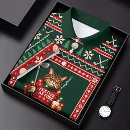 Festive As Fore Cat Beer Christmas Golf Shirt, Ladies Golf Shirts, Womens Golf Shirts
