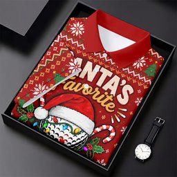 Santa's Favorite Buddy Christmas Golf Shirt, Ladies Golf Apparel, Womens Golf Apparel