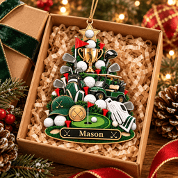 Custom Name Golf Christmas Tree Acrylic Ornament, Christmas Gifts, Golf Lover Gifts