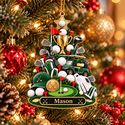 Custom Name Golf Christmas Tree Acrylic Ornament, Christmas Gifts, Golf Lover Gifts