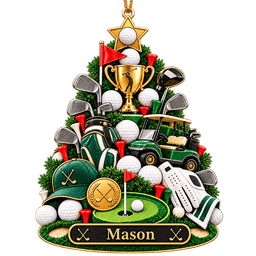 Custom Name Golf Christmas Tree Acrylic Ornament, Christmas Gifts, Golf Lover Gifts