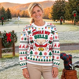 Jingle My Bells Busty Bells Ugly Christmas Sweater, Golf Lover Gifts, Funny Xmas Gift