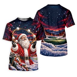 Santa Juggling Golf Balls Christmas Golf Shirt, Mens Golf Polo, Golf Shirts For Men