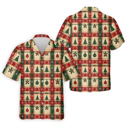 Tree Patchwork Plaid Christmas Golf Shirt, Golf Shirts For Men, Mens Golf Apparel