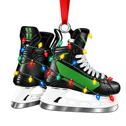 Custom Name Hockey Skates Acrylic Ornament, Christmas Ornaments, Tree Decorations