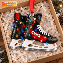 Custom Name Hockey Skates Acrylic Ornament, Christmas Ornaments, Tree Decorations