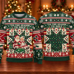 Tis The Season To Golf Ugly Christmas Sweater, Christmas Golf Gift, Golf Lover Gifts