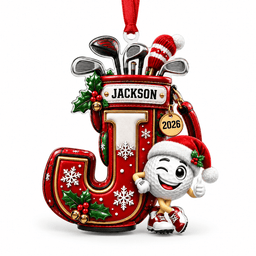Custom Name Golf Initial Acrylic Ornament, Christmas Ornaments, Christmas Tree Decor