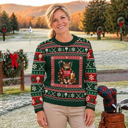Festive As Fore Cat Beer Ugly Christmas Sweater, Funny Xmas Gift, Christmas Golf Gift