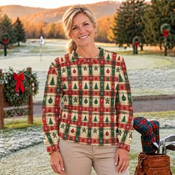 Tree Patchwork Plaid Ugly Christmas Sweater, Christmas Gifts, Christmas Sweater Gift