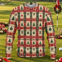 Tree Patchwork Plaid Ugly Christmas Sweater, Christmas Gifts, Christmas Sweater Gift