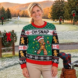 Oh Snap Gingerbread Ugly Christmas Sweater, Holiday Party Sweater, Ugly Sweater Party